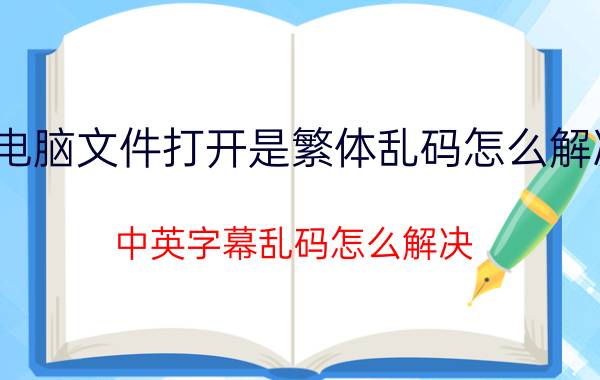 电脑文件打开是繁体乱码怎么解决 中英字幕乱码怎么解决？